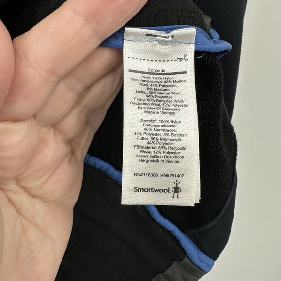 SMARTWOOL smartloft hoodie coat puffer jacket outdoor hiking wool black L - Picture 10 of 11